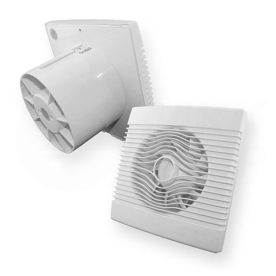 MKK Wohnraumventilator 100mm Wandmontage Lüfter Leise Badlüfter Weiss (Nachlauf), Nachlauf