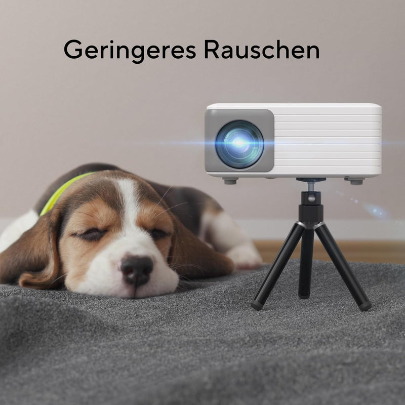 Mini Beamer mit Stativ, AKIYO WiFi Bluetooth Beamer Full HD 1080P Unterstützung, Native 720P Portabl