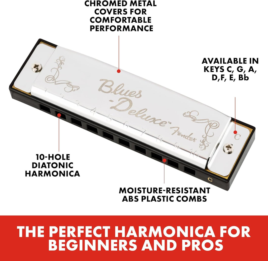 Fender© Blues Deluxe Harmonica, 3-Pack