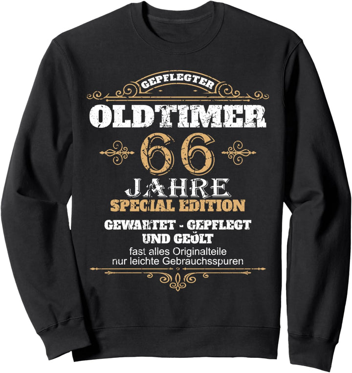 66. Geburtstag Mann 66 Jahre alt Oldtimer Männer 66er Papa Sweatshirt