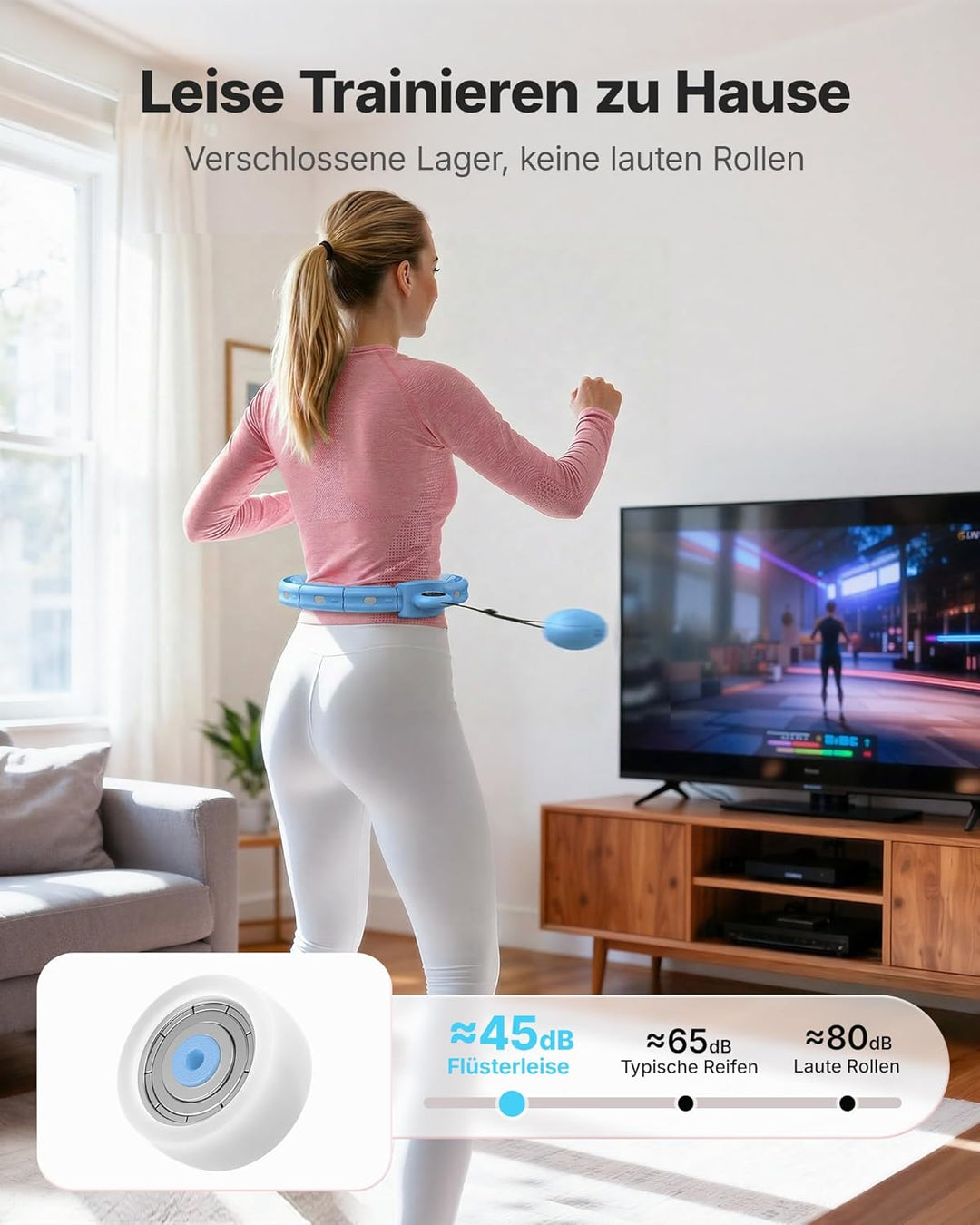 MERACH Hula-Hoop-Reifen für Erwachsene mit Kalorienzähler & Gewichtskugeln, Geräuscharm Fitness-Hula