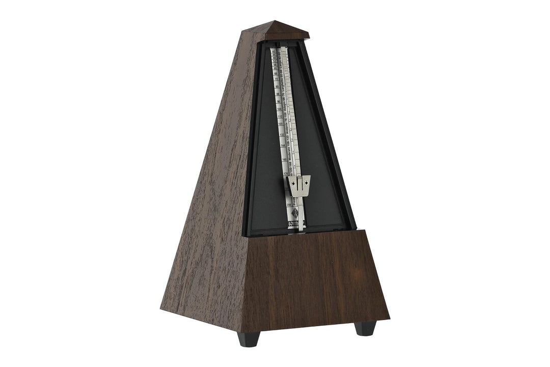 Wittner Metronom 855131 Kunststoffgehäuse mit Glocke Taktell Pyramidenform Nussbaum-Maserung, Nussba