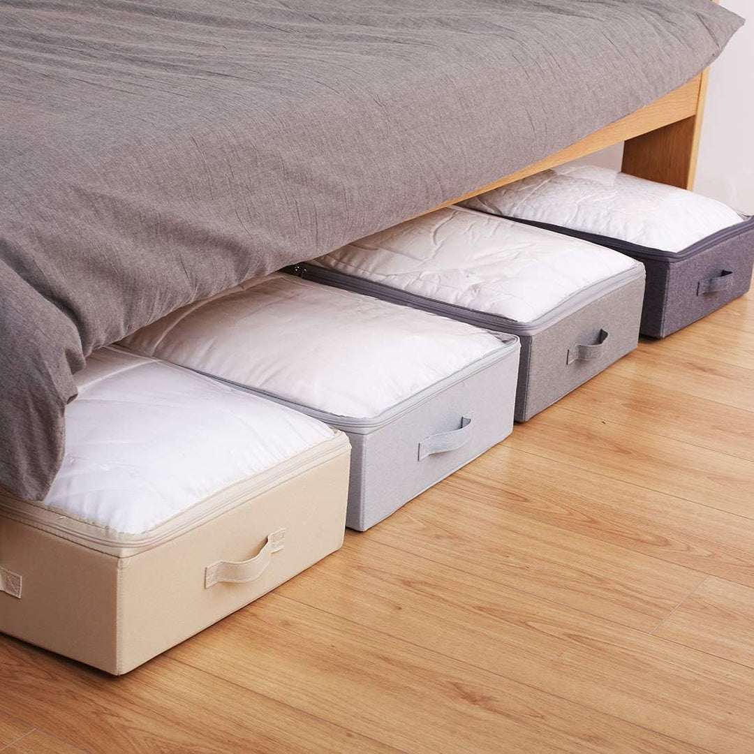 2er-Pack, geräumige, sichtbare PVC-Aufbewahrungsbehälter mit Deckel unter dem Bett für Schuhe, Decke