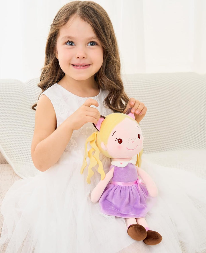 GAGAKU Weiche Stoffpuppe 40cm Schutzengel Puppen, Taufgeschenk für Baby Mädchen Kuscheltier Glücksbr