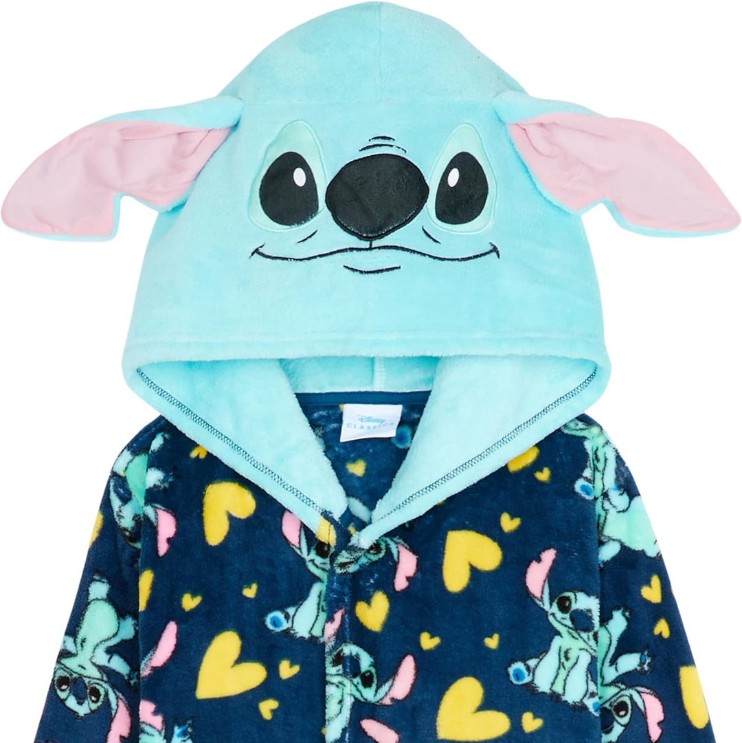 Get Trend Bademantel Mädchen, Flauschig mit Prints von Stitch und Angel, Barbie, Disney Prinzessinne