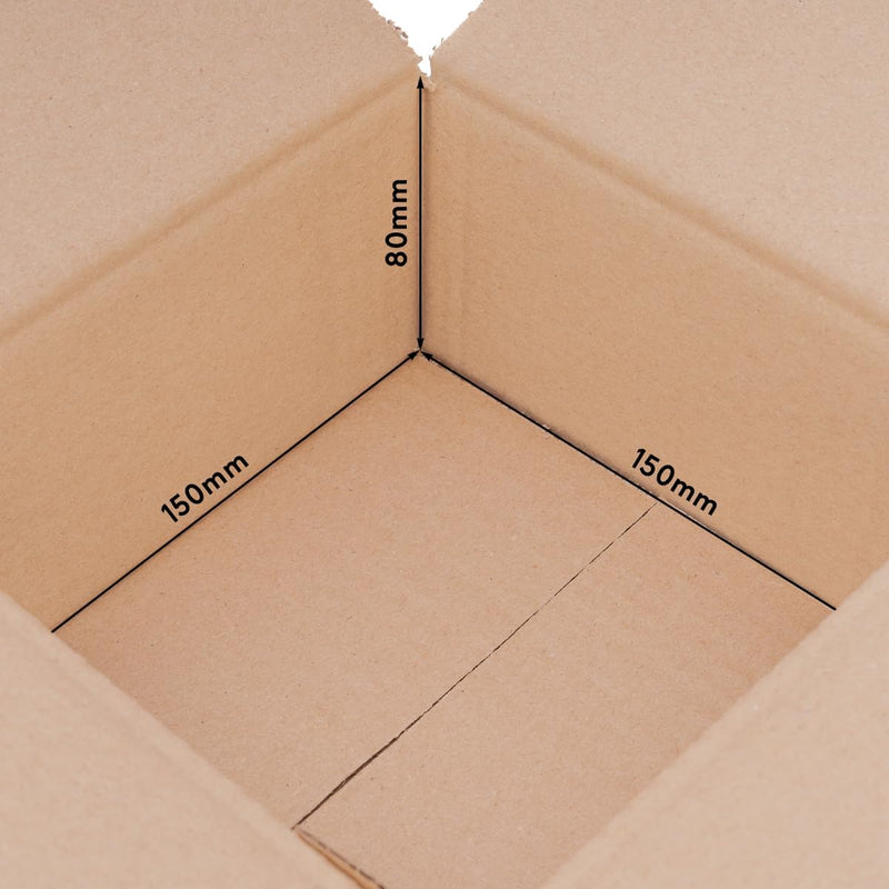 verpacking 200 Faltkartons Versandkartons DHL Kartons 150 x 150 x 80 mm, KK-05, 1-Wellig [KK-05] 150
