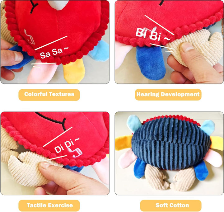 Cokomono Krabbe Baby Spielzeug ab 6 Monate, Musikalische Krabbelspielzeug mit Sensor, Crawling Crab