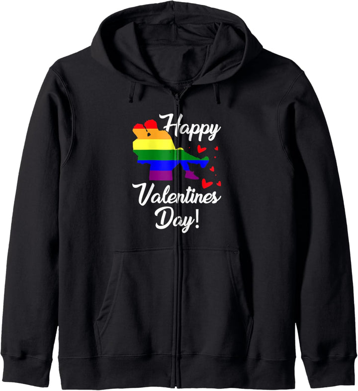 Happy Valentine's Day Funny Gay Couple Gay Ehe Support Kapuzenjacke
