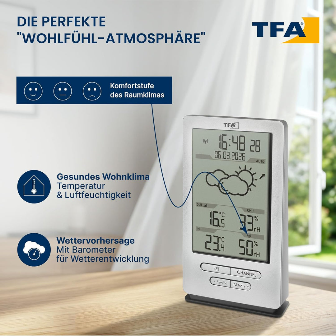 TFA Dostmann Funk Wetterstation Xena, 35.1162.54, mit Aussensensor, Innen und Aussentemperatur, mit