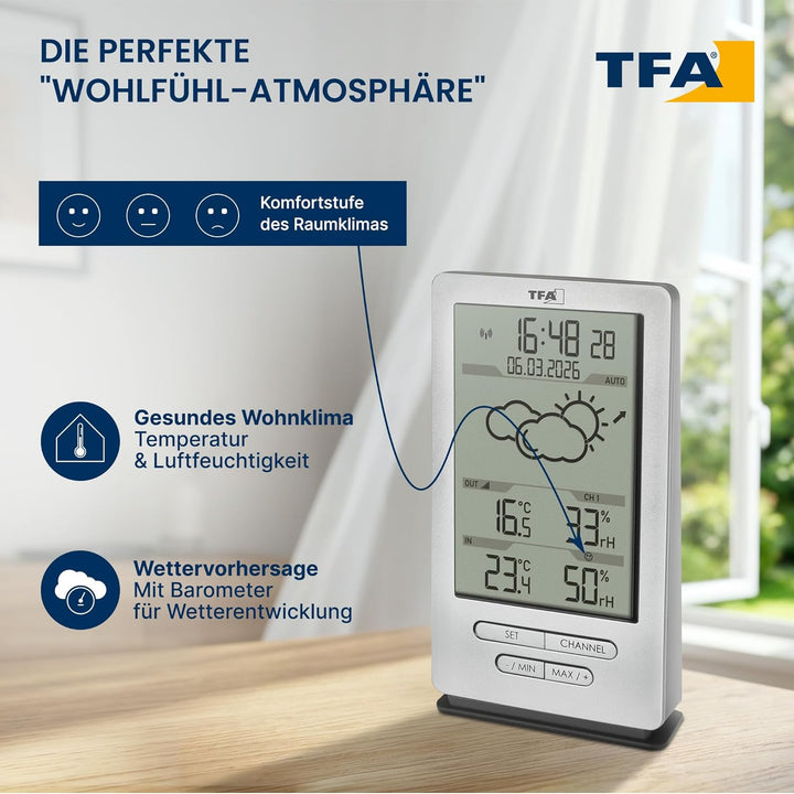 TFA Dostmann Funk Wetterstation Xena, 35.1162.54, mit Aussensensor, Innen und Aussentemperatur, mit
