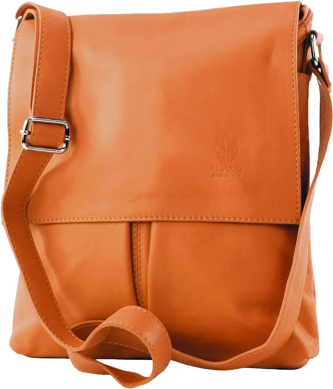 modamoda de - T75 - ital Crossover Umhängetasche Nappaleder Cognac, Cognac