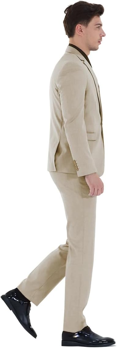 Anzug Herren Slim Fit 3 Teilig Anzüge Herrenanzug Sakko für Hochzeit Business M Griege, M Griege