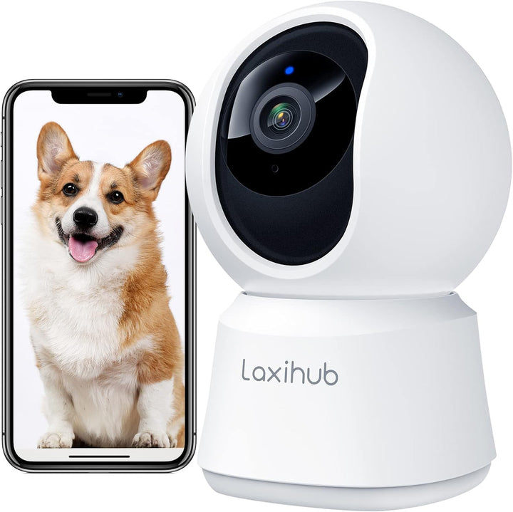 Hundekamera mit App Laxihub Überwachungskamera WLAN Innen Kamera 2,4 GHz Haustier Kamera 1080P HD Na