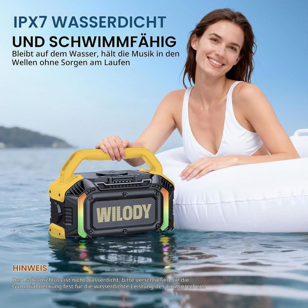 Wilody 100W Tragbare Bluetooth-Lautsprecher-Box,Bluetooth Lautsprecher mit Licht,Musikbox Bluetooth&