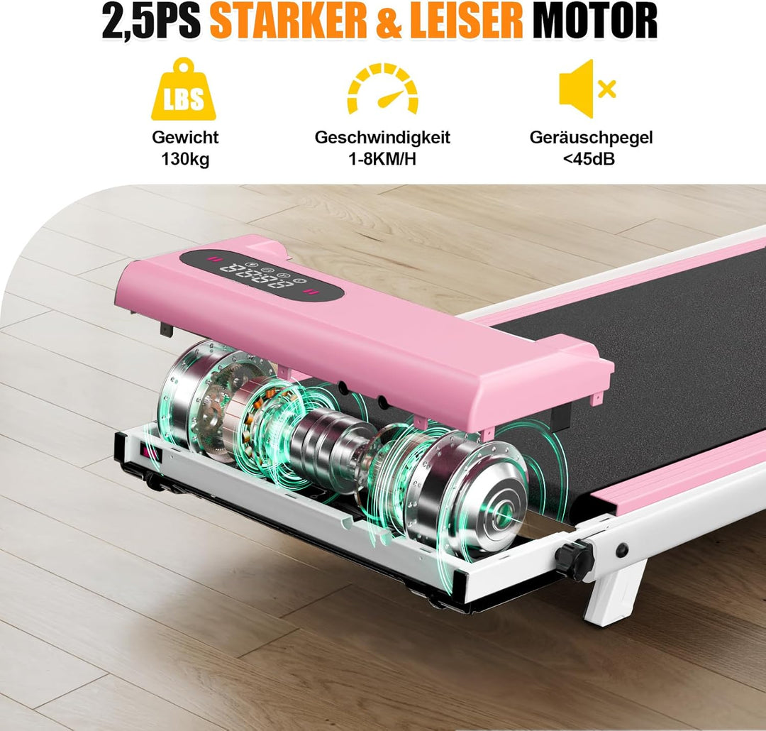 HomeFitnessCode Laufband mit Neigung für Zuhause - Walking Pad Laufpad mit Steigung Walkpad Untertis