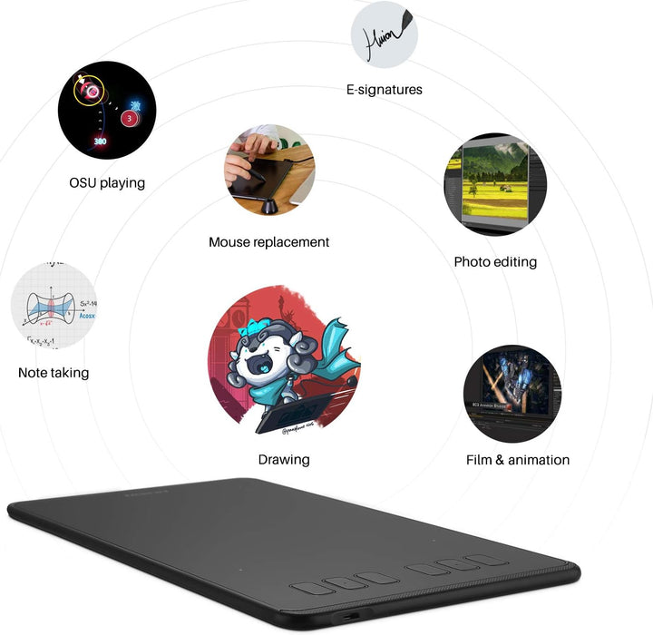 Huion Inspiroy H640P Grafiktablett, Android-Unterstützung, mit Batterielosem Stylus und 8192 Druckem