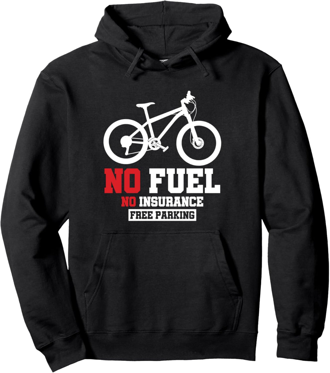Kein Sprit Versicherung Fahrrad Fahren Mountainbike Geschenk Pullover Hoodie