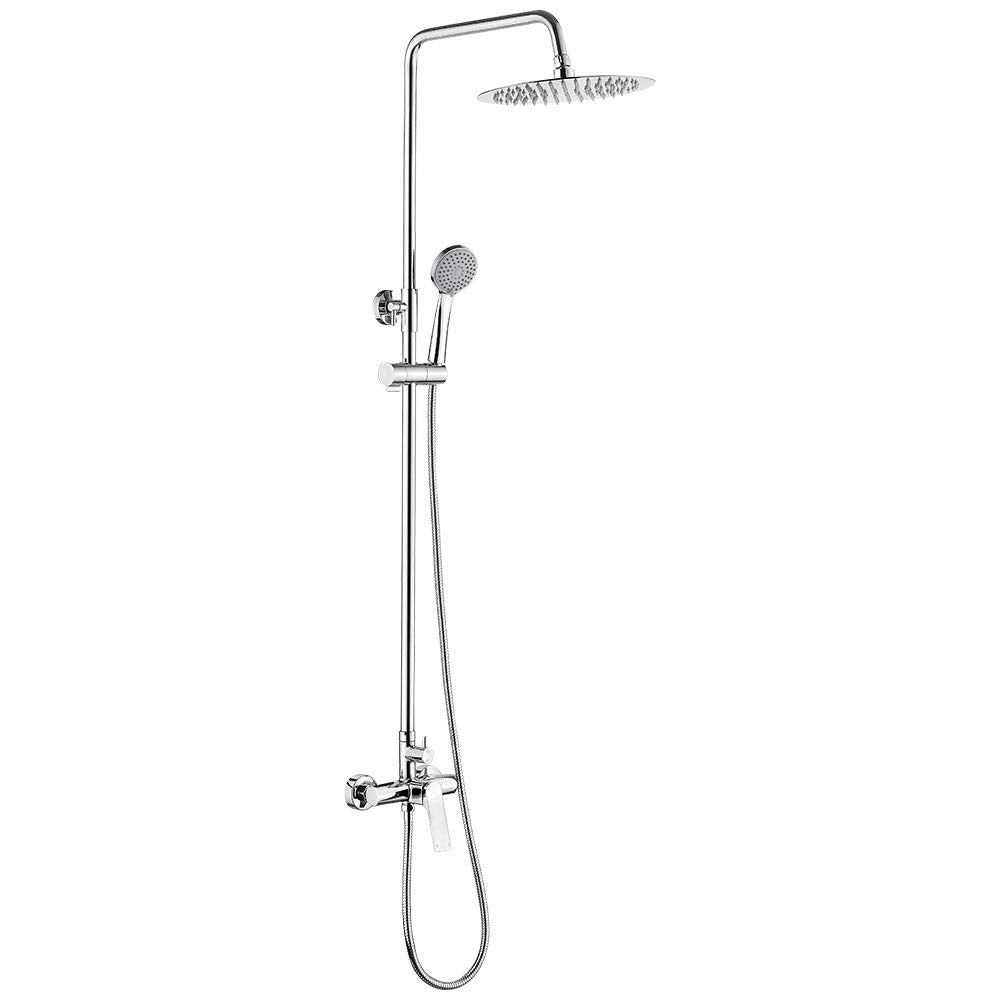 Ibergrif Praga - Duschsystem mit Regendusche, Brauseschlauch, Handbrause, Brausehalter, Duschstange,