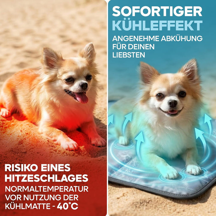 Kühlmatte für Hunde selbstkühlend - Hunde Kühlmatte mit 100% ungiftigem ThermoSchutz Gel - Kühlmatte
