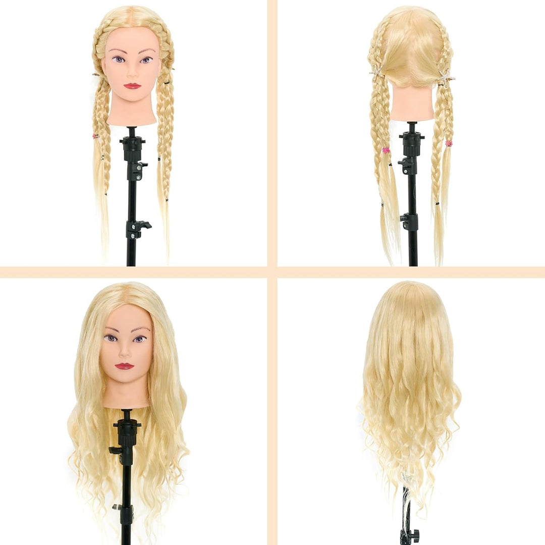Frisierkopf,Neverland Übungskopf 71cm 60% Echthaar,Frisieren Trainingsköpfe für Friseure Ausbildung