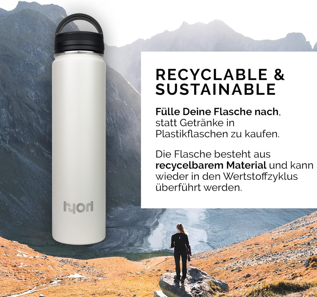 HYOH Traveller vakuum isolierte Trinkflasche, hält Getränke kalt und warm, spülmaschinengeeignet, 10