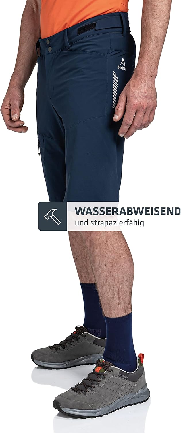 Schöffel Herren Shorts Algarve M, wasserabweisende Radlerhose, schnell trocknende Fahrradhose mit Ob