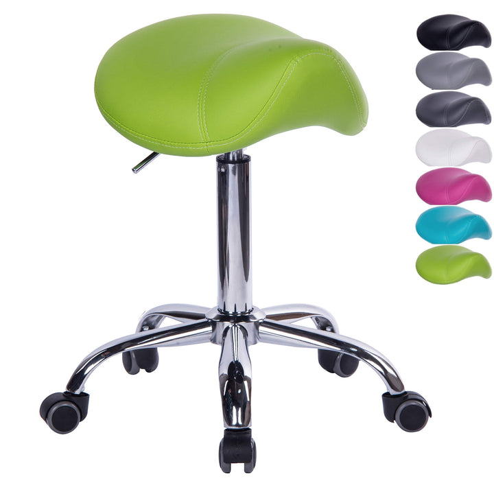 1stuff® Sattelhocker Sattelstuhl MULY - Sitzhöhe bis ca. 74cm - ergonomischer Rollhocker Bürohocker