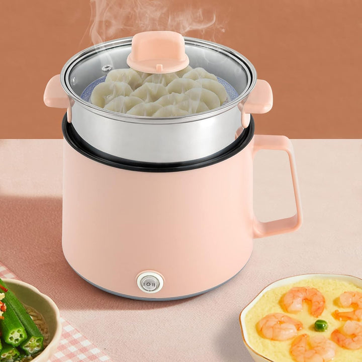 MINRS Multikocher, Reiskocher Klein 1,7L Kapazität Antihaft-Topf 300W und 600W Slow Cooker Sauté Dam