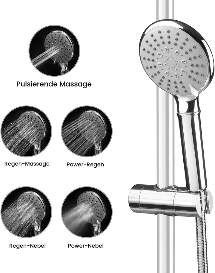 Duschkopf Set, Duschkopf mit Schlauch und Halterung, Dusche Sparduschkopf, Schlauch 1,5m, Duschkopfh