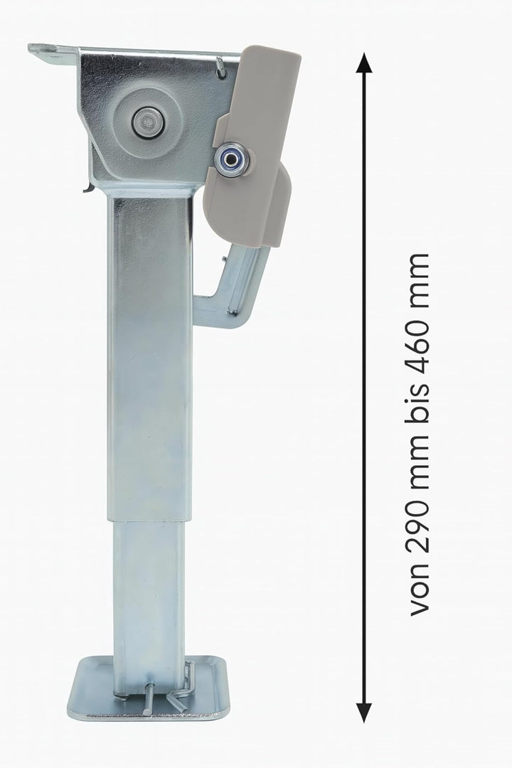 Preiswert &amp; Gut 2 STK Stützen höhenverstellbar klappbar, Stahl verzinkt 290-460 mm | Kurbelstütze Se