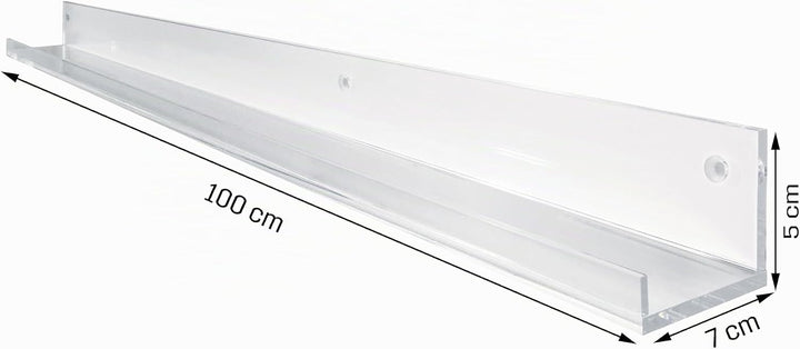 SIGEL GA110 Schmales Galerieboard / Regalboard / Ablageboard 100 cm, Acryl glasklar, 100 cm