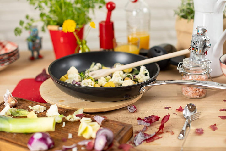 KUHN RIKON Easy Pro Bratpfanne beschichtet, Aluminium, Induktion, 24 cm, Schwarz 24cm, 24cm