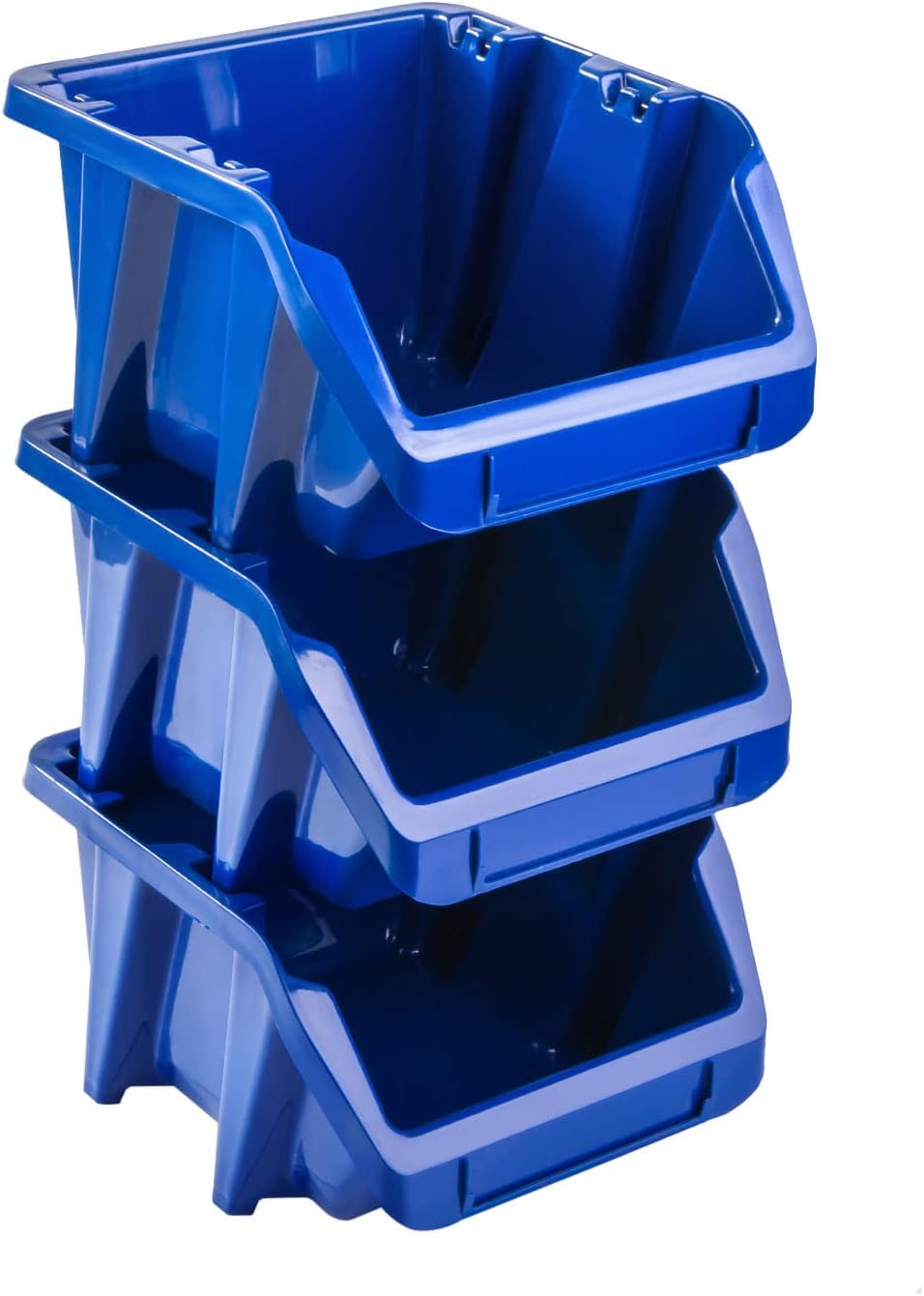 Stapelboxen Set - 10 Stück Stapelbox 210 x 200 x 135 mm - Sichtbox Sichtlagerboxen Lagerbox, Blau, 1