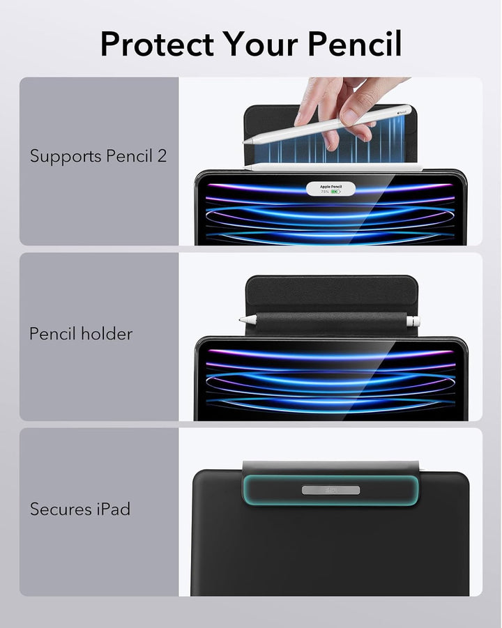 ESR für iPad Air 11" (M4/M3/M2)/Pro 11" Hülle mit Tastatur | für iPad Air 5/4. Gen, Sicherer Magnetv