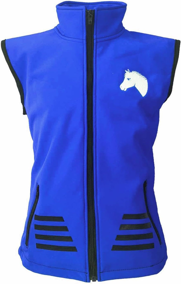MS-Trachten Kinder Softshell Reitweste Juli Meshfutter tolle Farben, 122-128 Royalblau