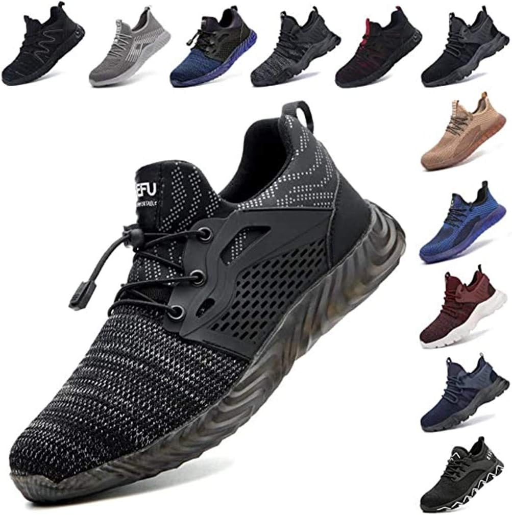 Hitmars Sicherheitsschuhe Herren Frauen Arbeitsschuhe Baustellen Schutzkappe Stahl Stiefel Sneaker T