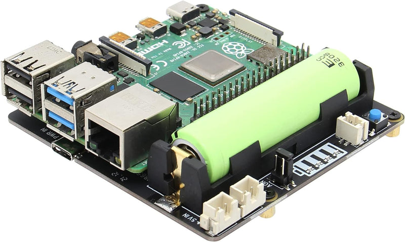 Geekworm Raspberry Pi 4 UPS X703, Ultra-compact 18650 UPS Shield with Auto Power On for Raspberry Pi