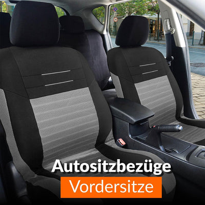 Upgrade4cars Auto-Sitzbezüge Vordersitze Grau Schwarz | Auto-Sitzbezug Set Universal | Auto-Schonbez