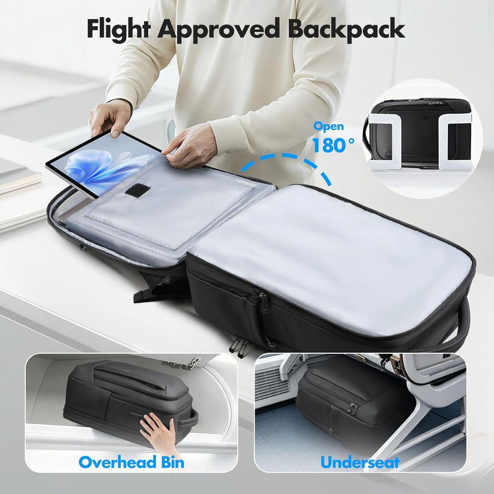 hk Business Laptop Rucksack Herren 16 Zoll Erweiterbarer 28L-40L Reiserucksack mit USB Ladeanschluss