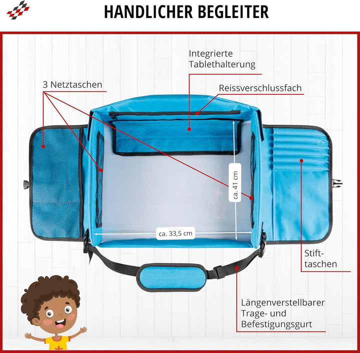 WALSER Reisetisch Auto Kinder, Autotisch für Kind, Knietablett Kinder Auto, Auto Tisch Kinder, Auto