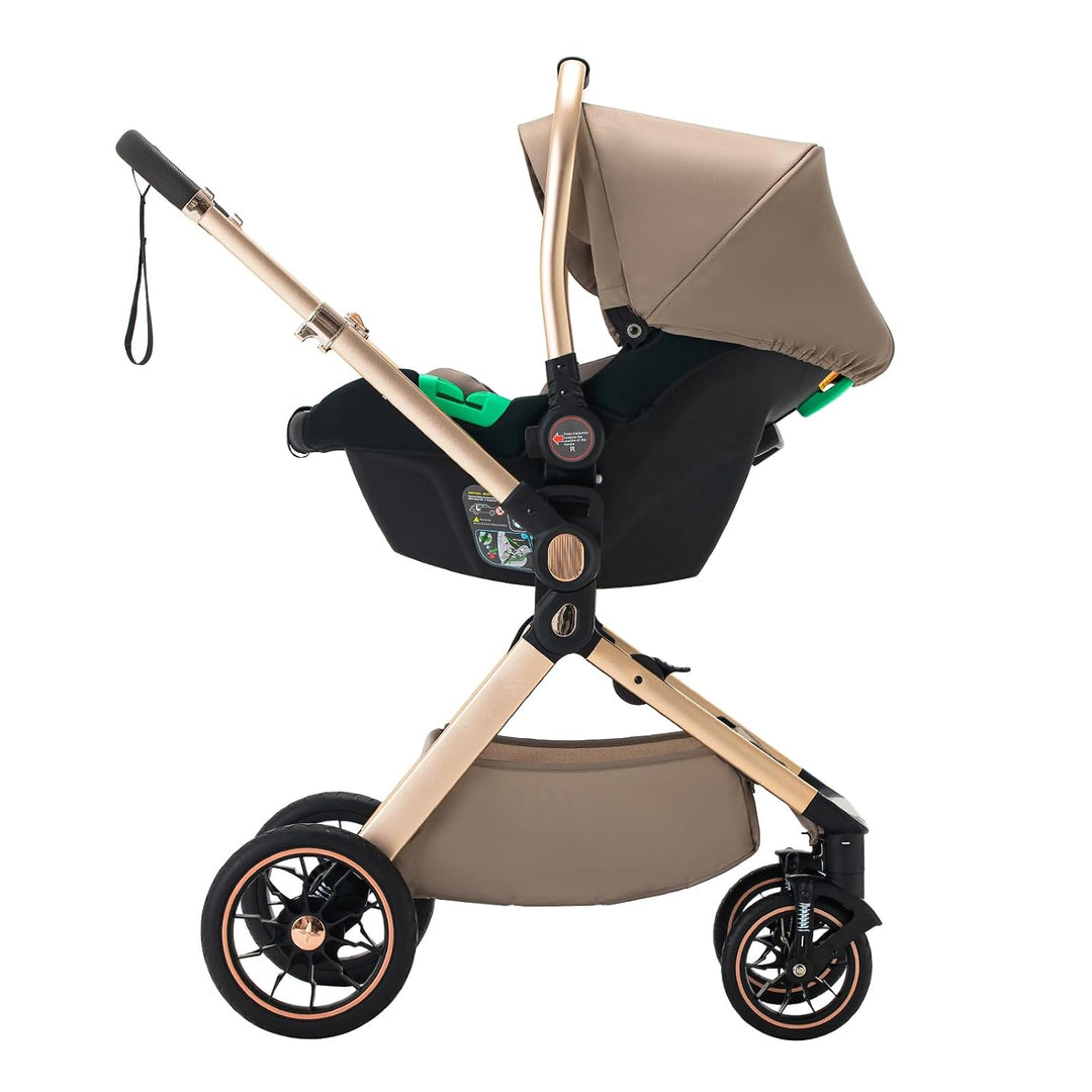 BEBBY Kinderwagen, Standard-Kinderwagen, Kinderwagen 3 in 1,Kinderwagen mit Faltbarem Tragbarem für