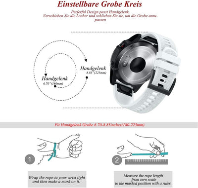 ANBEST Uhrenarmband Kompatibel mit Fenix 5/Fenix 6/Fenix 7 Armband, 26mm Schnellverschluss Ersatzarm