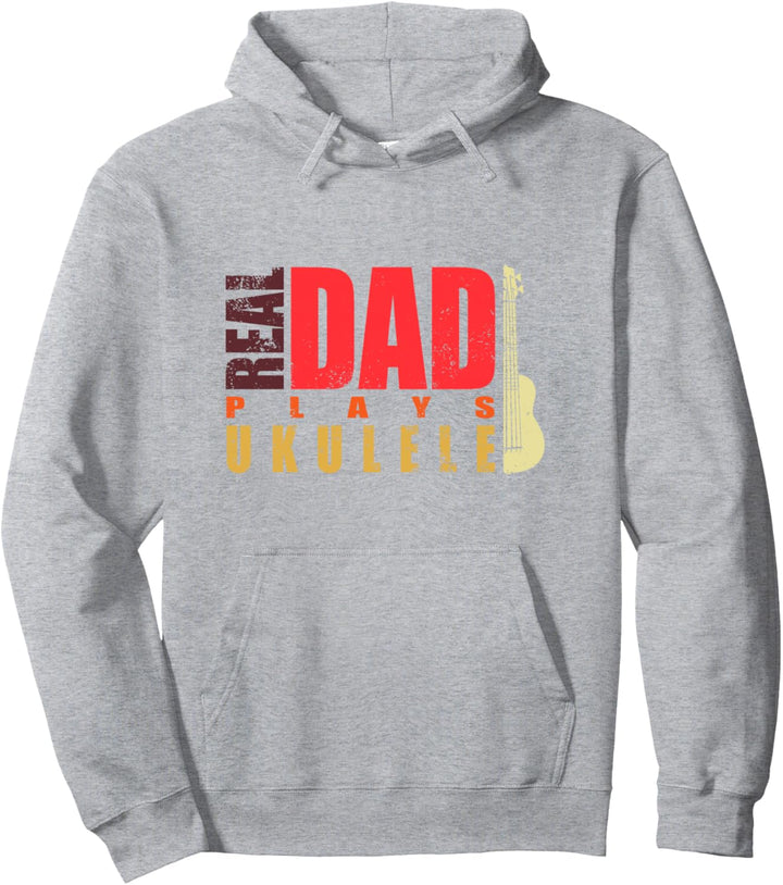 Real Dads Play Ukulele Music Lover Uke Gift Pullover Hoodie