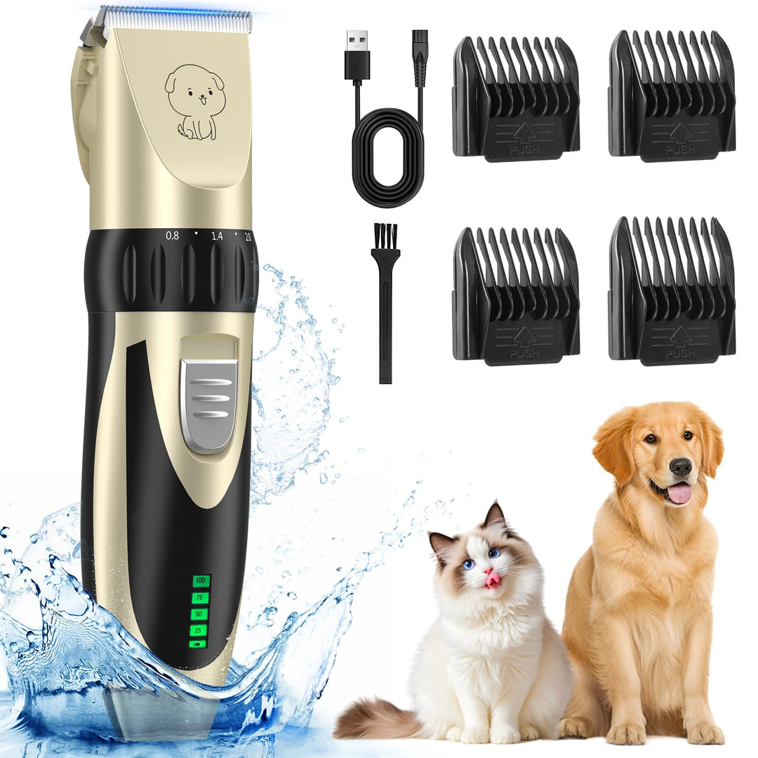 Nextronix Hundeschermaschine Profi, Schermaschine Hund Katze, tierhaarschneidemaschine set mit 4 Sch