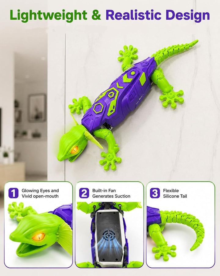 Kikapabi RC Wandkletterer Gecko Spielzeug, Kriechende Ferngesteuerte Echse, Realistisches Tier-Scher