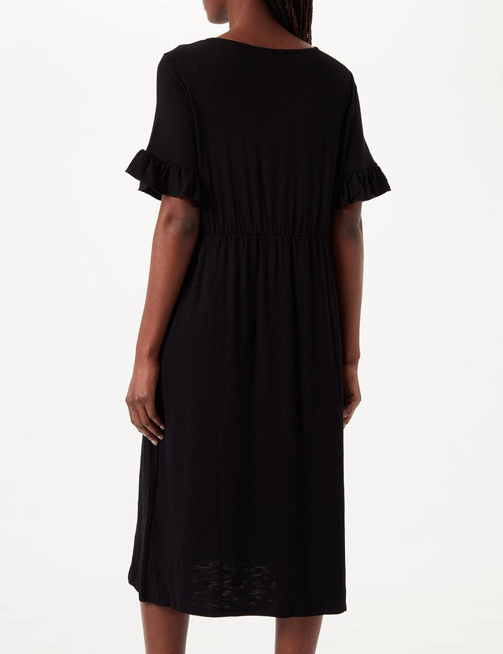 Noppies Damen Dress Short Sleeve Leon Kleid 34 Black - P090, 34 Black - P090
