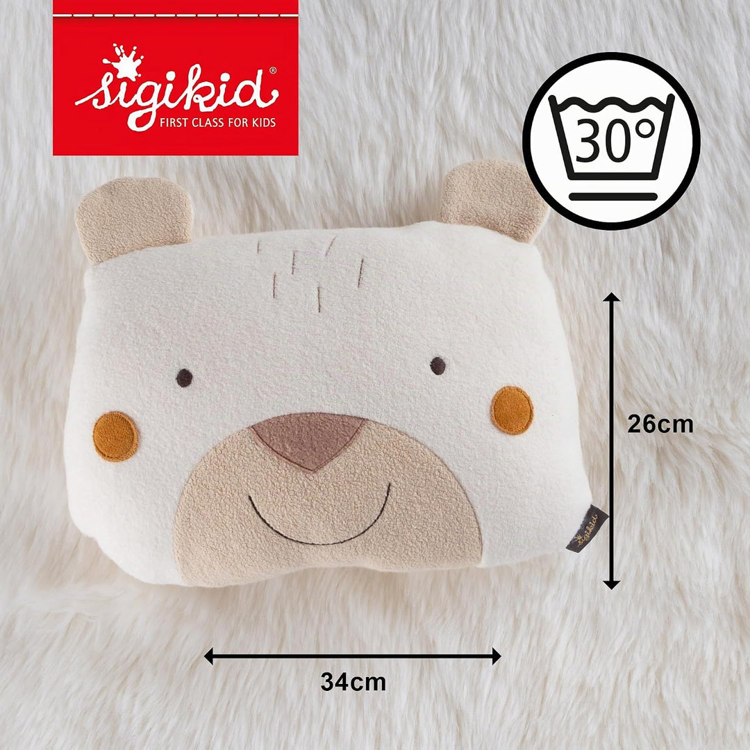 SIGIKID 39779 Kissen Bär, yellow für Mädchen und Jungen von 0 bis 36 Monaten Weiss/Bär, Weiss/Bär