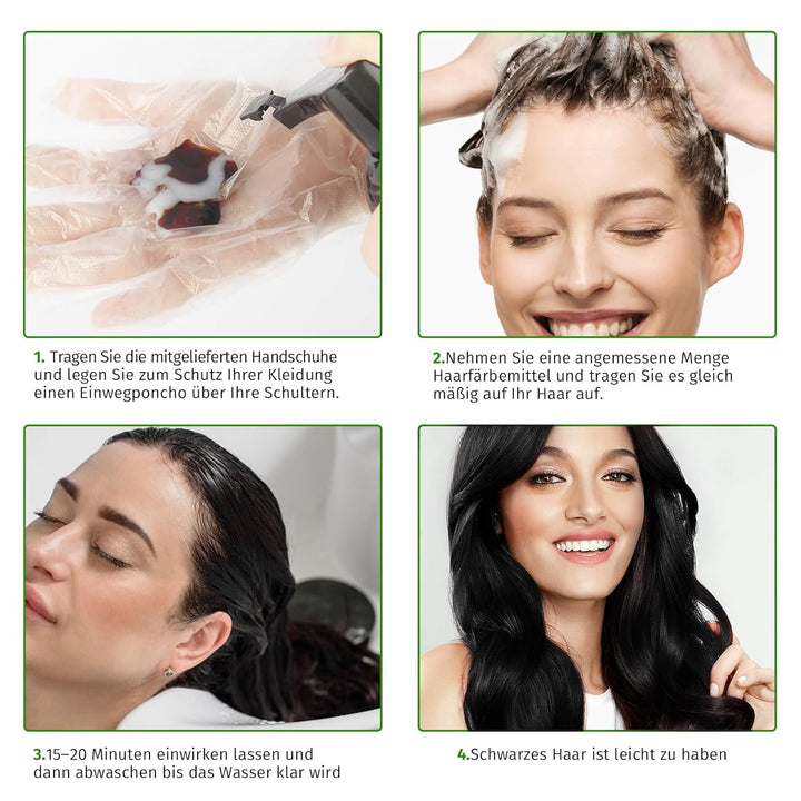 Instant Black Hair Shampoo Haarfärbeshampoo Für Männer & Frauen- Einfach Zu Benutzen -100% Grauabdec