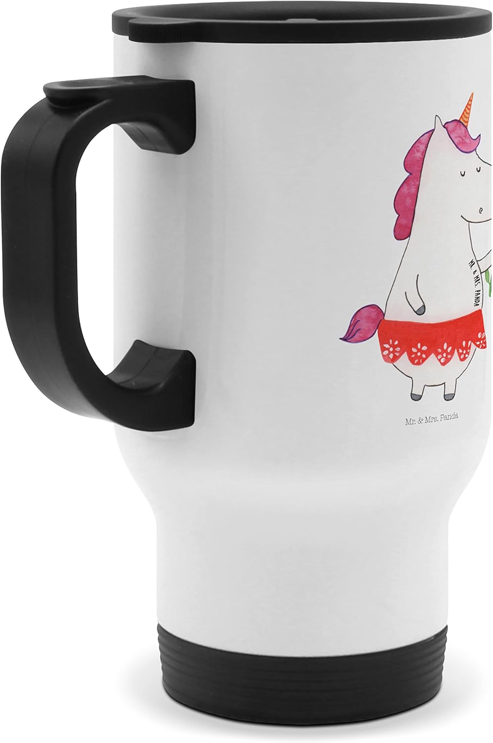 Mr. &amp; Mrs. Panda Thermobecher Einhorn Dame - Geschenk, Edelstahlbecher, Isolierbecher, Freundin, Ein
