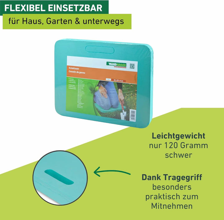 Windhager Kniekissen Premium, 40 x 30 x 4 cm, Sitzkissen, Mehrzweckkissen, ideal für Arbeiten im Gar